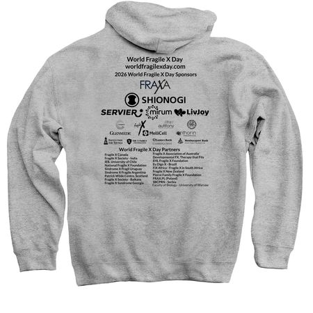*2026 World Fragile X Day Black Logo&nbsp;, a Sport Grey Pullover Hoodie (back-view)