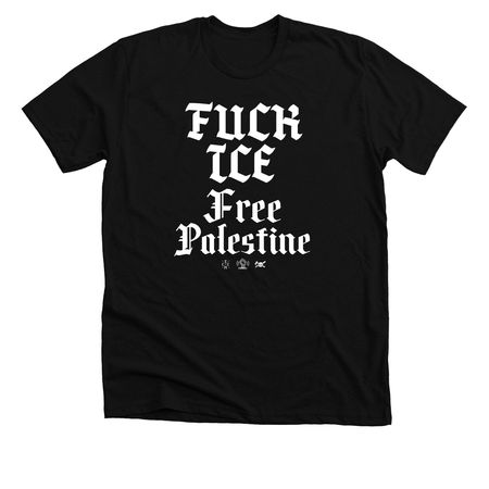 F ICE FREE PALESTINE, a Solid Black Blend Premium Unisex Tee