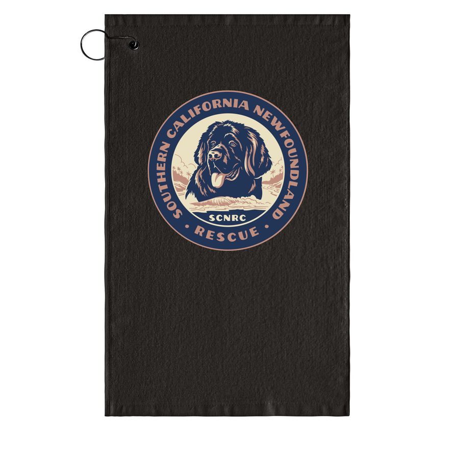 Newfie Drool Towel, a Black Golf Towel