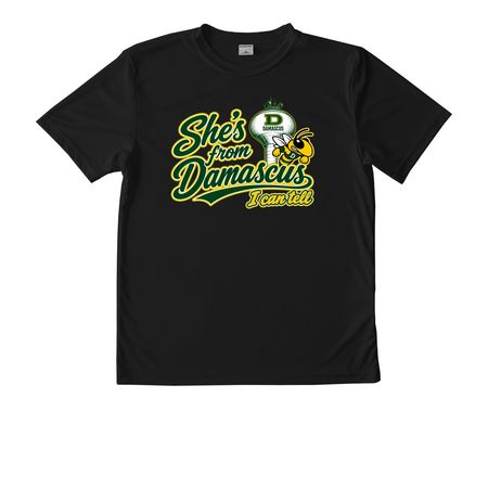 She's from Damascus (Performance tees), a Black Youth Performance Tee
