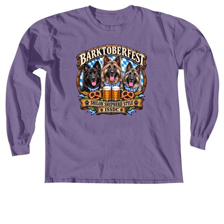 BARKTOBERFEST 2026, a Grape Comfort Colors Long Sleeve Tee