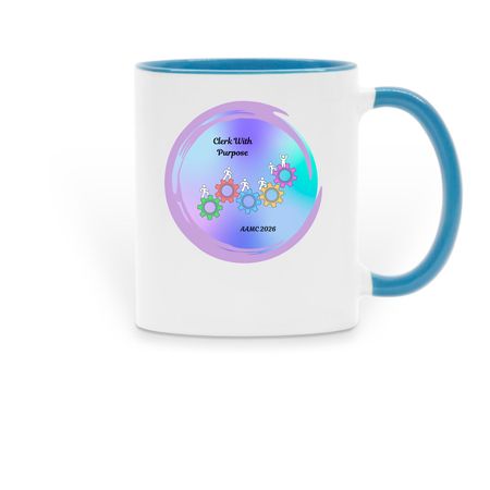 AAMC 2026 President's Logo Mugs, a Light Blue Two-Tone Ceramic Mug