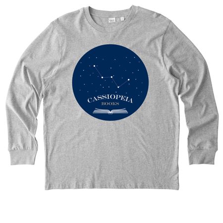 Cassiopeia Books Merch, a Heather Grey Stanley/Stella Unisex Creator 2.0 Long Sleeve Tee