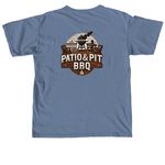 Patio & Pit BBQ, a Blue Jean Comfort Colors Unisex Tee (back-view)