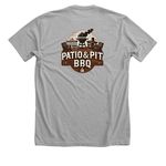 Patio & Pit BBQ, a Athletic Heather Premium Unisex Tee (back-view)