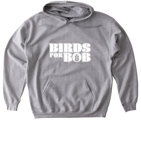 Birds For Bob - White Logo, a Sport Grey Gildan Softstyle Pullover Hoodie