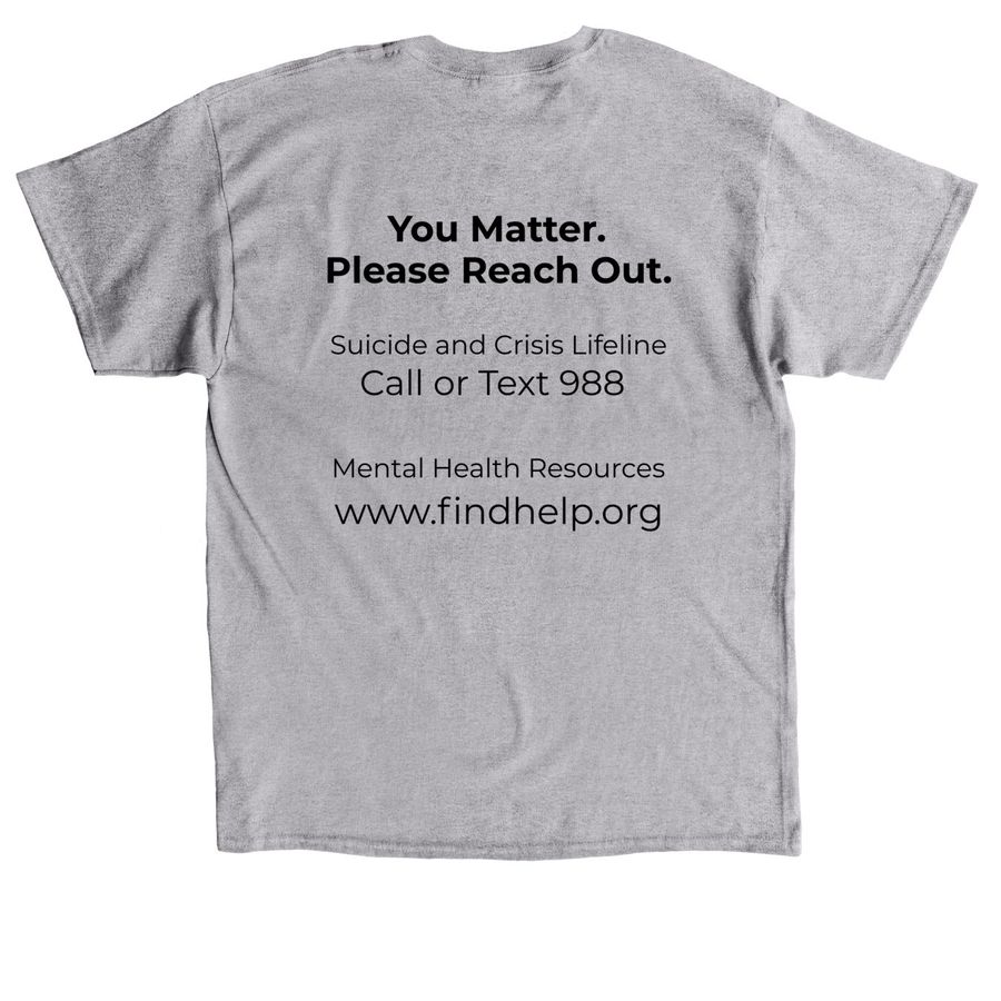 Mental Health America of Monroe County, a Sport Grey Classic Unisex Tee (back-view)