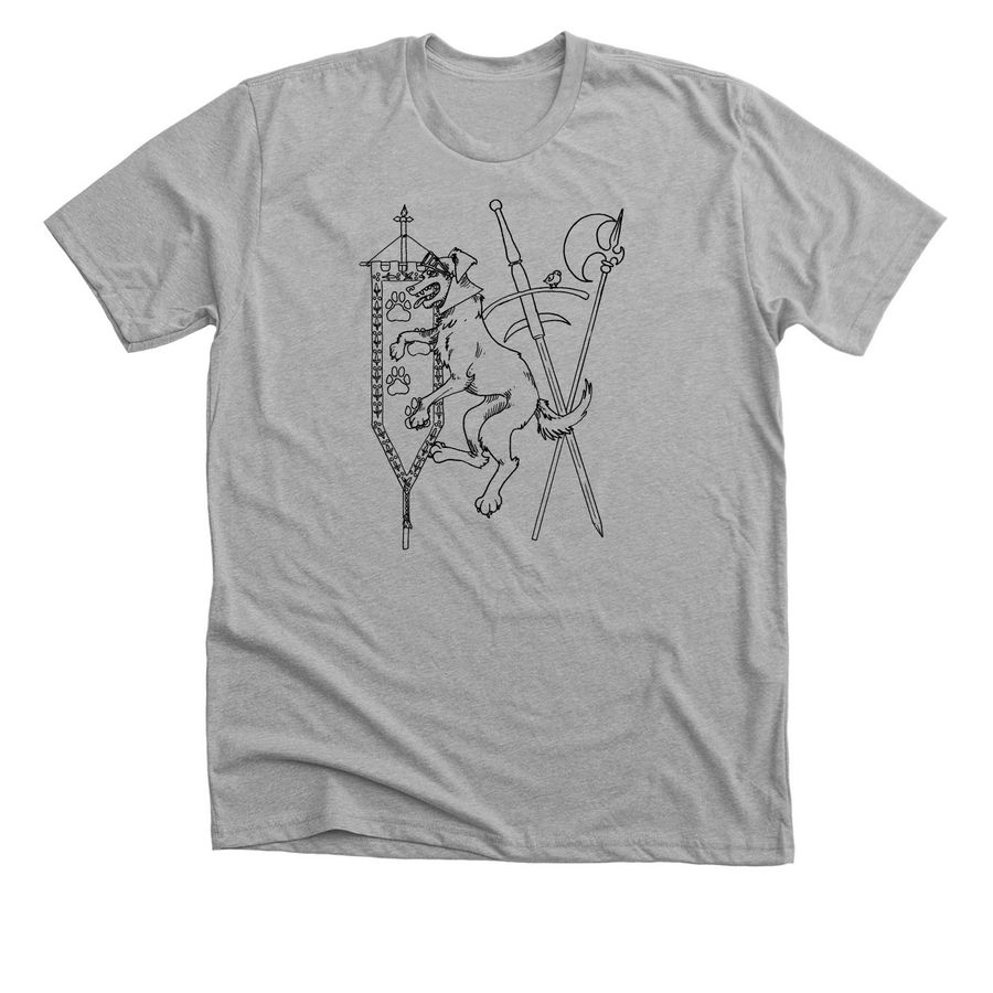 Sir Dog's Armory, a Athletic Heather Premium Unisex Tee