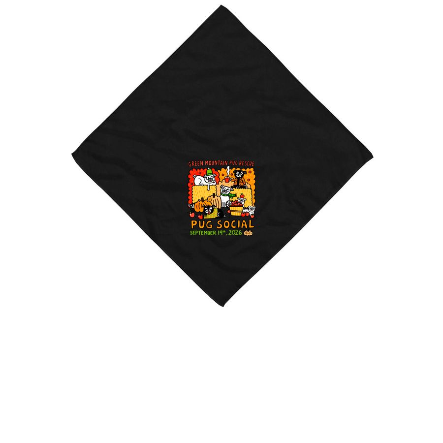 2026&nbsp;GMPR Pug Social Bandanas, a Black Cotton Bandana