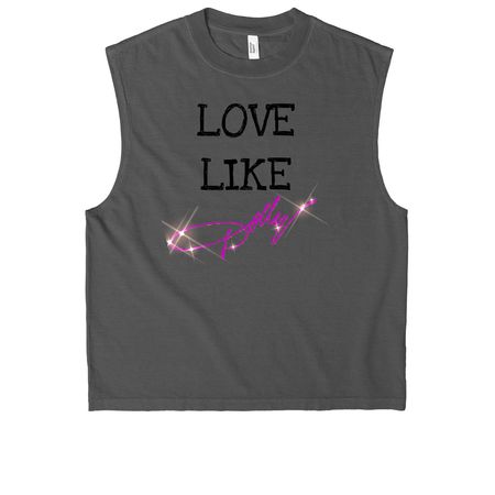 Love Like Dolly, a Faded Black Heavyweight Garment Dye Muscle Tee