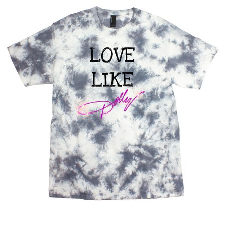 Love Like Dolly, a Grey Crystal Tie Dye Tee