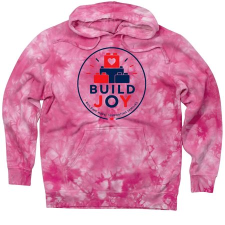 Build Joy Merch Fundraiser, a Pink Tie Dyed Pullover Hoodie
