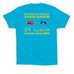 RBR JL'S ST. LUCIA SUMMER CAMP T-SHIRT&nbsp;, a Turquoise Premium Cotton Tee (back-view)