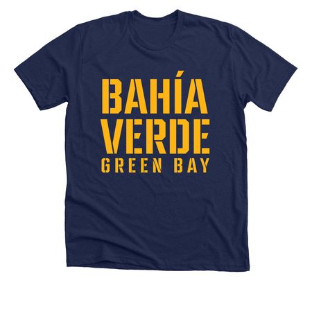 Bah?a Verde Green Bay Classic Gold, a Solid Navy Blend Premium Unisex Tee
