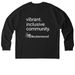 Logo Front & Mission Back. Now w/ Women's Cut, a Black Stanley/Stella Unisex Freestyler Heavyweight Long Sleeve Tee (back-view)