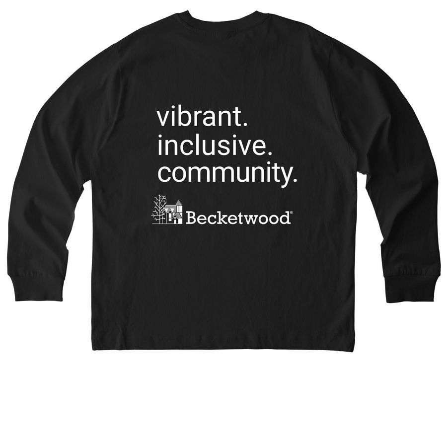 Logo Front & Mission Back. Now w/ Women's Cut, a Black Stanley/Stella Unisex Freestyler Heavyweight Long Sleeve Tee (back-view)