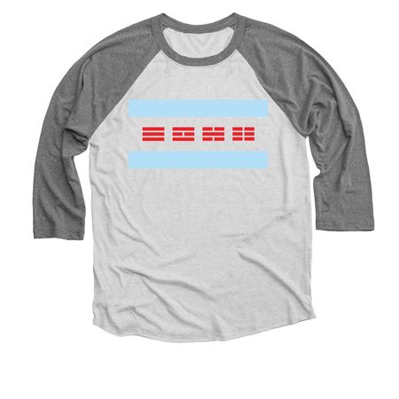 Chi-Trigram, a Premium Heather and Heather White 3/4 Sleeve Baseball Tee