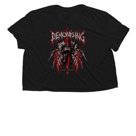 ZRVANI & Buried Emotions Demonising design, a Black Women?s Flowy Cropped Tee