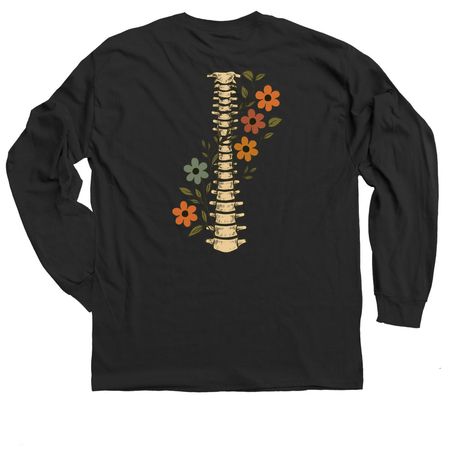 Rise & Bloom (The Alexa), a Black Classic Long Sleeve Tee (back-view)