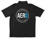 Ethan Athletic QZ, a Black Unisex Performance Polo (back-view)