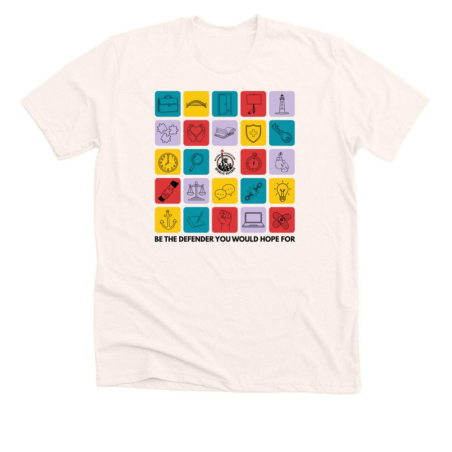 Be The Defender You Would Hope For, a Heather Natural Premium Unisex Tee