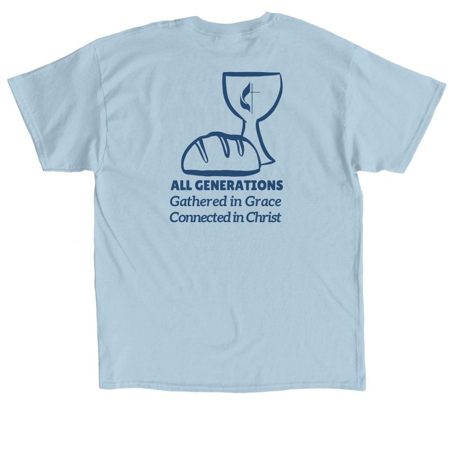 All Generations Shirt, a Light Blue Classic Unisex Tee (back-view)