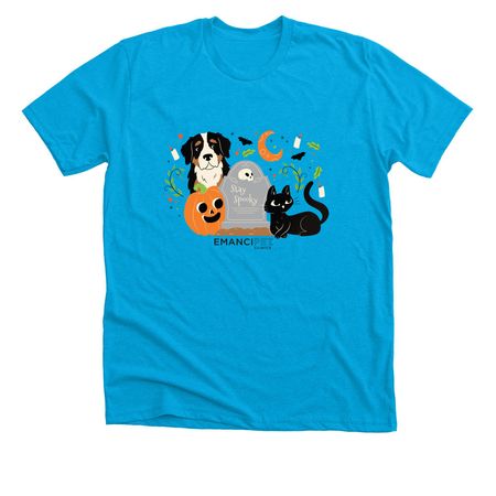 Stay Spooky, a Neon Blue Premium Unisex Tee
