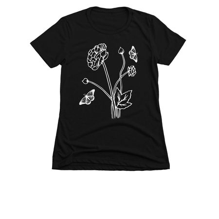 Wildflowers, a Black Women's Slim Fit Tee