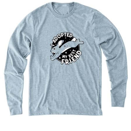 I Adopted My Best Friend, a I Like You Blue Allmade Eco Triblend Long Sleeve Tee