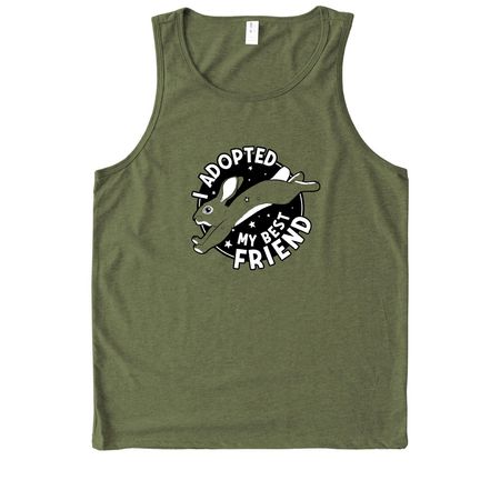 I Adopted My Best Friend, a Olive You Green Allmade Eco Triblend Tank