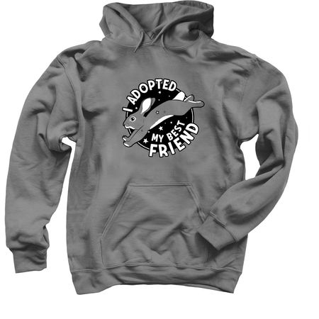 I Adopted My Best Friend, a Charcoal Pullover Hoodie