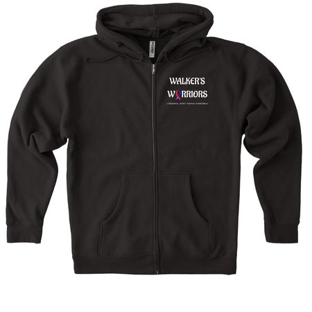 WALKERS WARRIORS Zip Up, a Black Heavyweight Zip Up Hoodie