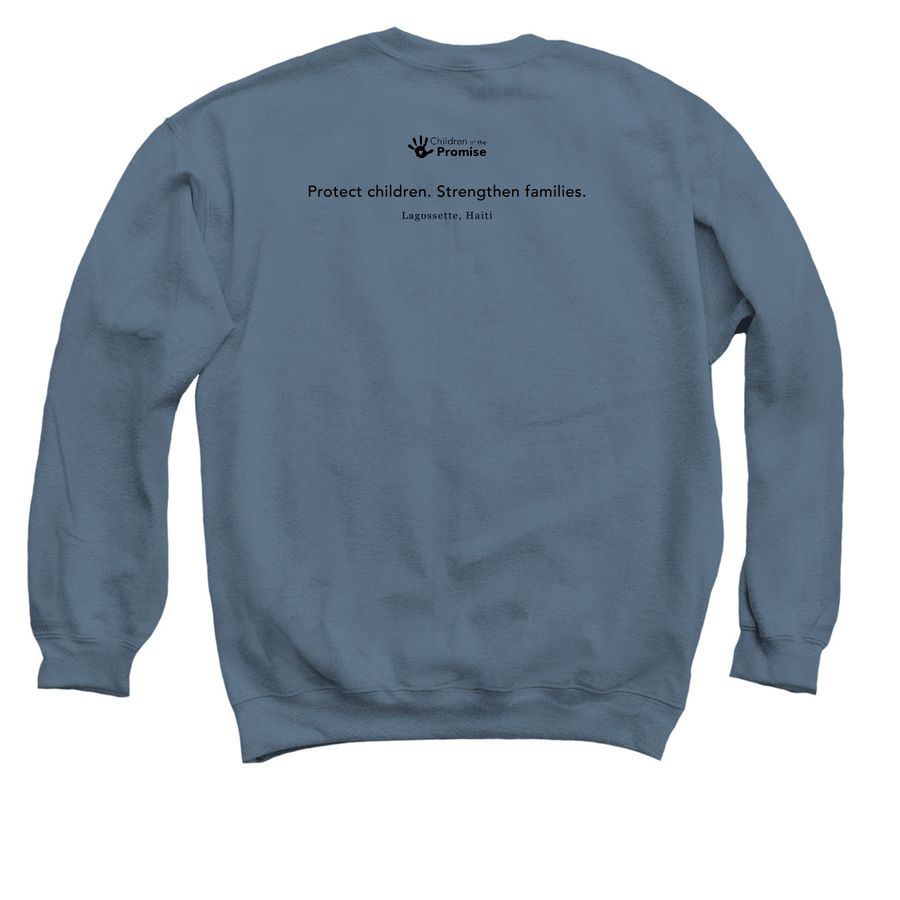 COTP Handprint Sweatshirt & Hoodie, a Indigo Crewneck Sweatshirt (back-view)