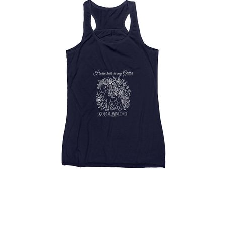 Horse hair is my Glitter, a Navy Women's Racerback