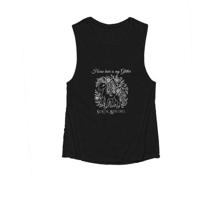 Horse hair is my Glitter, a Black Women's Muscle Tank