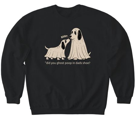 Ghost Poopers, a Black Softstyle Crewneck Sweatshirt