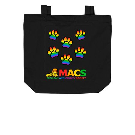 MACS Pride Tote, a Black Organic Cotton Tote Bag (back-view)