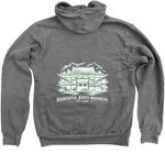Wear the Mission: H?m?kua Jodo Mission Shirts, a Deep Heather Zip Up Hoodie (back-view)