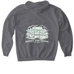 Wear the Mission: H?m?kua Jodo Mission Shirts, a Charcoal Gildan Softstyle Pullover Hoodie (back-view)