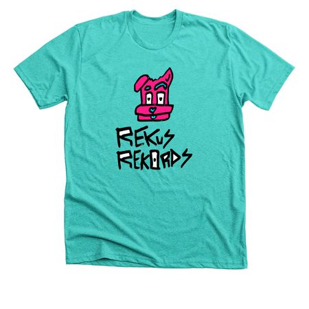 Rekus Rekords Music v2, a Heather Sea Green Premium Unisex Tee
