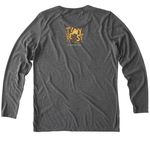 Mambex, aka Ma, a Aluminum Grey Allmade Eco Triblend Women?s Long Sleeve Tee (back-view)