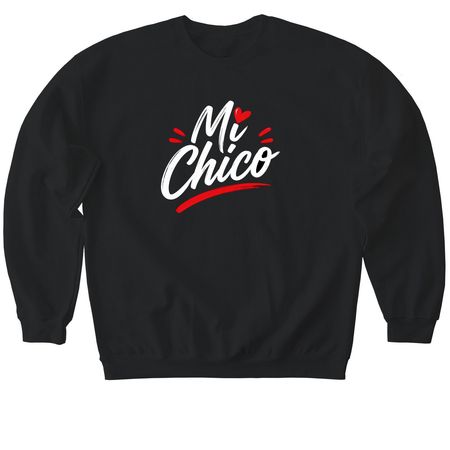 MI CHICO, a Black Softstyle Crewneck Sweatshirt