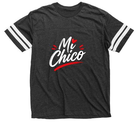 MI CHICO, a Vintage Smoke / White Football Jersey Tee