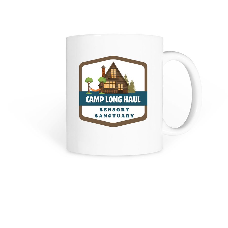 Camp Long Haul Sensory Sanctuary Cabin Mug, a White Coffee Mug