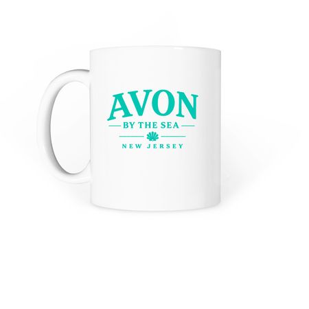 Avon by the Sea Mug, a White Coffee Mug (back-view)