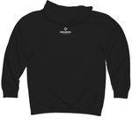 The News Is Good, a Black Midweight Pullover Hoodie (back-view)
