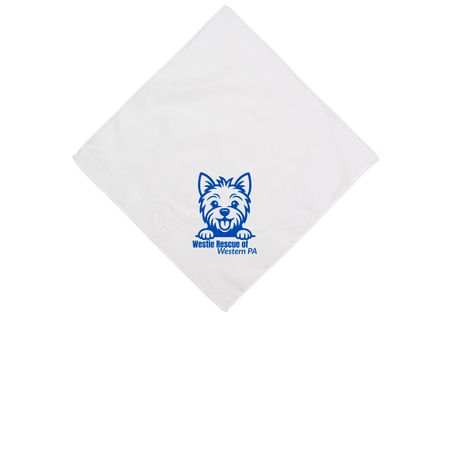 Dog Bandanas, a White Cotton Bandana