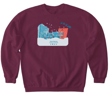 PMCH Santa's Coming to Town!, a Maroon Softstyle Crewneck Sweatshirt