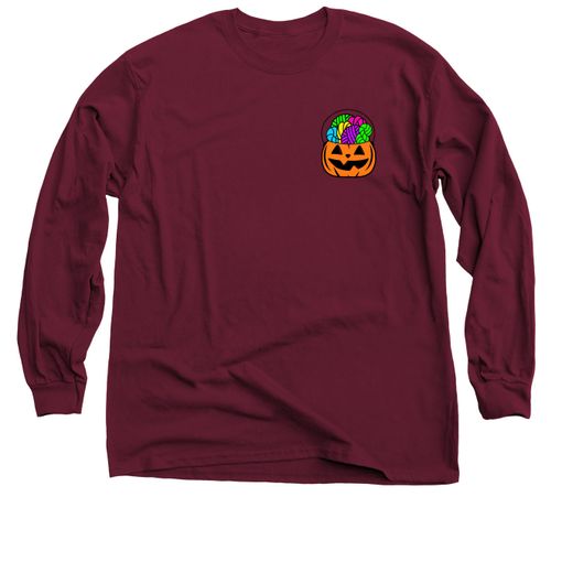 Forget the Candy... Orange Candy Pail 🎃 Maroon Long Sleeve Tee