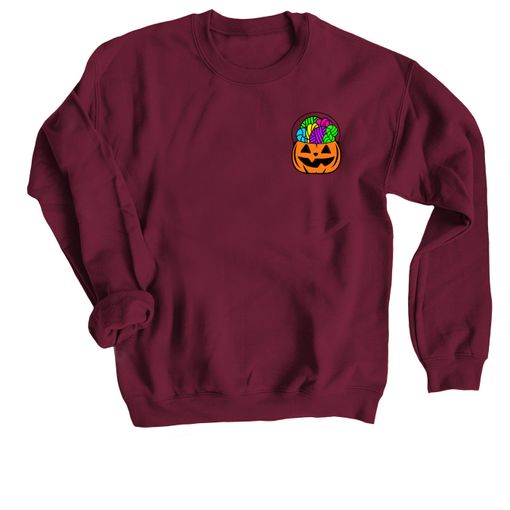 Forget the Candy... Orange Candy Pail 🎃 Maroon Sweatshirt